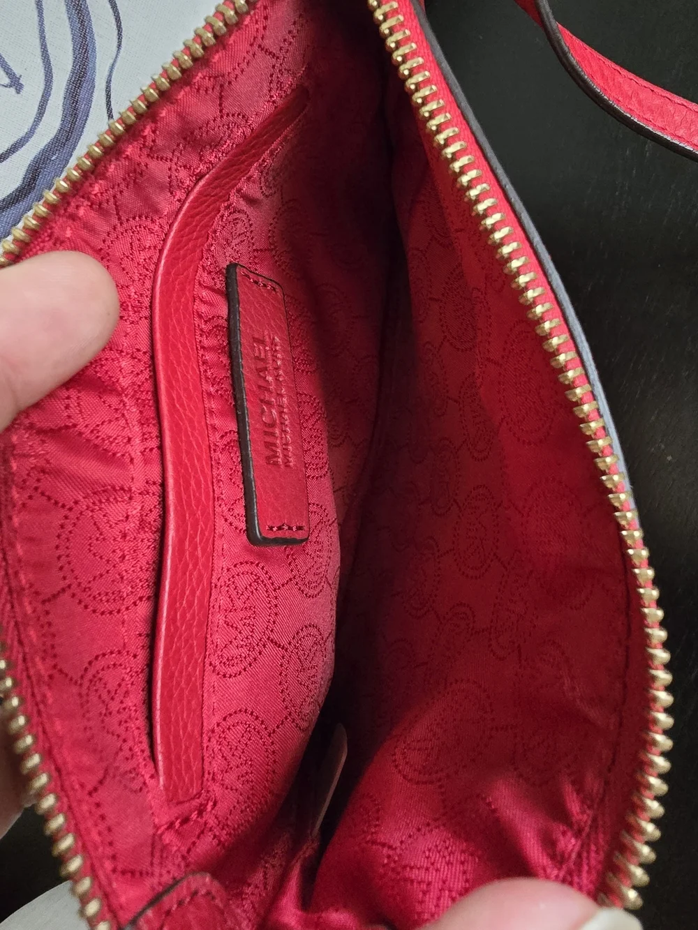 Michael Kors Red Leather Crossbody Mini Bag